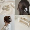 Sisiaipu 6 Pcs Large Pearl Claw Clips for Thick Hair