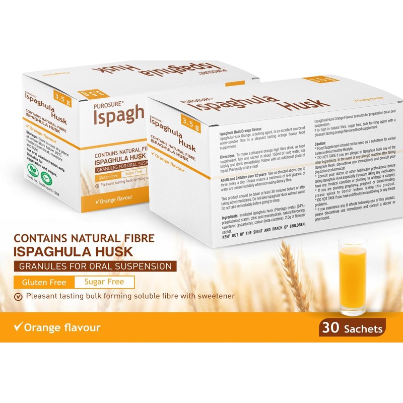Ispaghula Husk Orange Drink Sachets | Contains Natural Fibre |