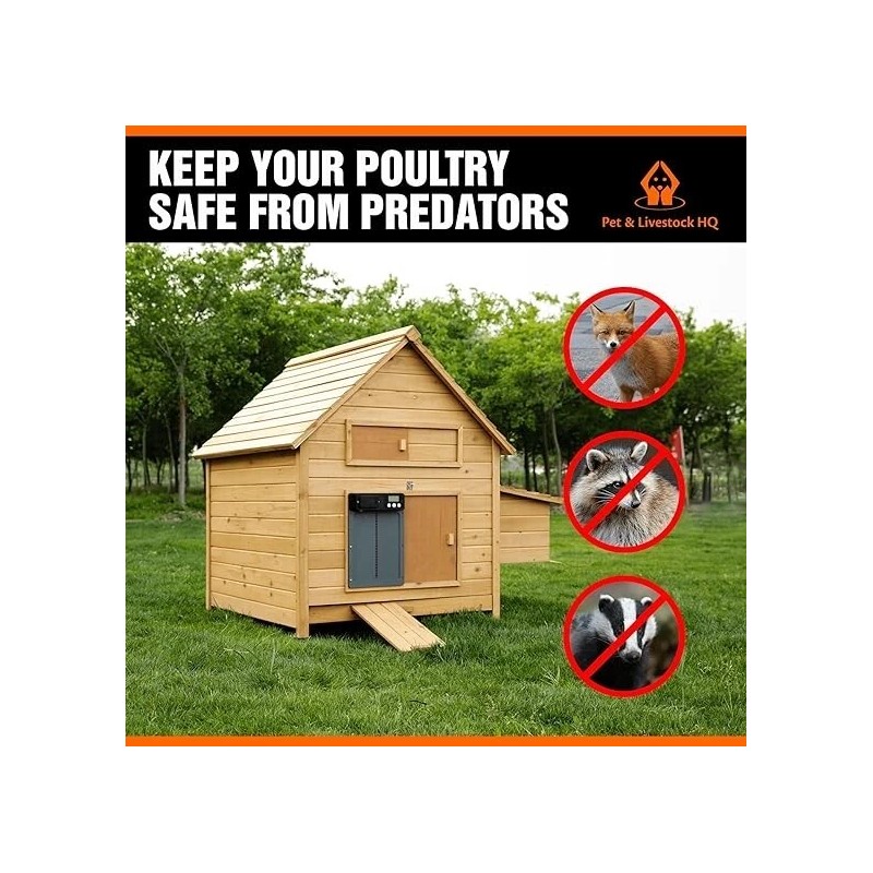 Pet & Livestock HQ Automatic Chicken Coop Door Opener Battery