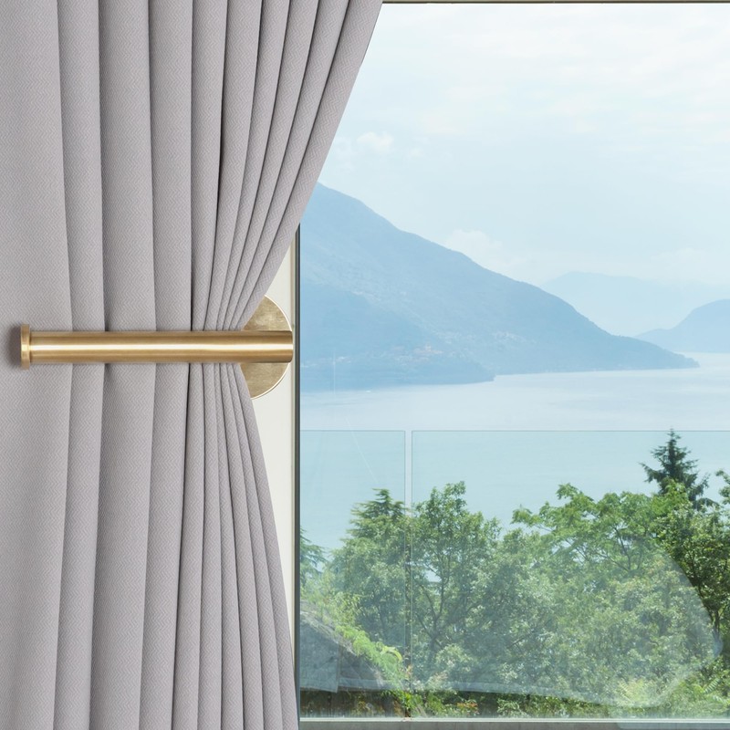 Groleca 2 Pack Curtain Holdbacks No Drill Self-Adhesive/Screw-in Curtain Tiebacks