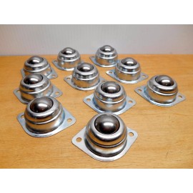 FMC Lot of 10 – Fmc Flange Mount Ball Transfer 1″ Diameter 75 Lb