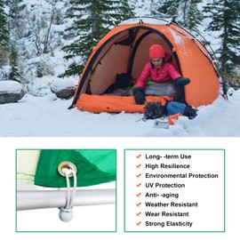 50PCS White Bungee Cords, 12 Inch Heavy Duty Outdoor Bungee Cord with Balls, Tarp Tie Down Bungee Balls for Shelter, Camping, Cargo, Tent Poles UV Resistant