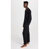 Eberjey Men's William Modal Long PJs, Black/Ivory, M