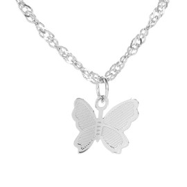 TseenYi Butterfly Pendant Necklace Silver Butterfly Choker Necklace Minimalist Collar Chain Necklace Jewelry for Women and Girls (Silver)