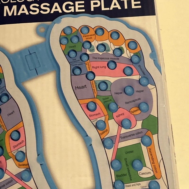 Brookstone Reflexology FOOT MASSAGE PLATE REDUCES TENSION RELIEVES PAIN NIB