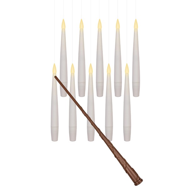 Star-Max Set of 10 Floating Cream White LED Candles with