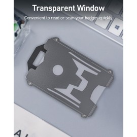 Uniclife 5 Pcs Heavy Duty Badge Holder Vertical Hard Case with Clear Window and Tight Clip Stable Card Protector for Office School ID Credit Cards Proximity Cards Driver’s Licenses Passesk