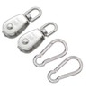 2pcs M15 Stainless Steel Crane Swivel Hook Single Pulley Roller