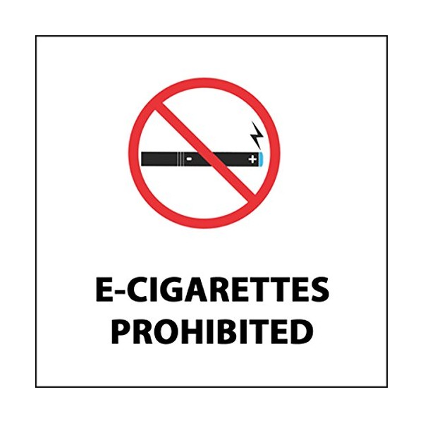 Zing Green Products 1868D Recycled Polystyrene "E-Cigarettes Prohibited" Window Decal,