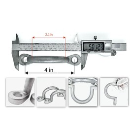 HCLLPS Replace Trailer Tie Loop 2" I.D. Aluminum Bolt-On Lashing Rope Tie Down Ring Horse (2 Pack)