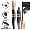 Waterproof Black Mascara for Volumizing & Lengthening Lashes, Smudge-Proof Washable