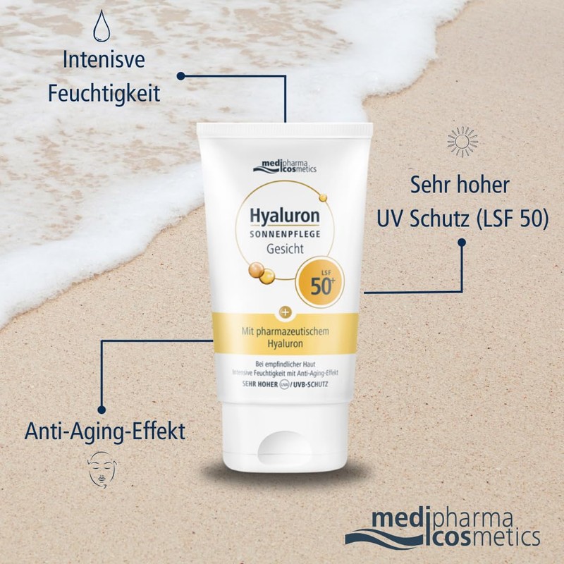 medipharma cosmetics Hyaluronic Sun Care Face Cream SPF 50+ 100