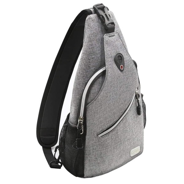 MOSISO Sling Backpack, Multipurpose Crossbody Shoulder Bag Travel Hiking Daypack, Gray