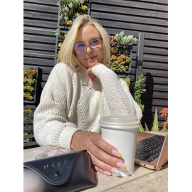 DIFF Becky IV - Gafas de protección para mujer, diseño de ojo de gato, color azul