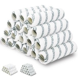 18 Pack 9" x 1/2" Nap Microfiber Paint Roller Covers, Lint-Free Microfiber Covers Refills, Naps for 9 Inch Roller Frame, Ideal for All Paints and Stains, House Painting Supplies