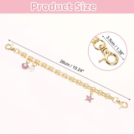 uxcell 1Pcs 10" Purse Extender Chain Strap, Bag Accessories Charm for Women Handbags Handle Replacement Decoration with Shell Pearl Combination Pendant, Purple