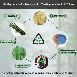 Biodegradable Bamboo Paper Plates 30-Pack, Heavy Duty Disposable Plate 9" & 7" Platters, Eco-Friendly Reusable Non-toxic Recycled Compostable Green Disposables for Lunch, Dinner, Party ﻿ ﻿ ﻿ ﻿ ﻿