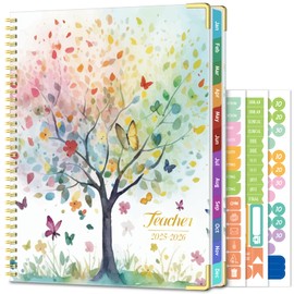 Teacher Planner 2025-2026 Academic Year, Aug.2025 - Jul.2026, 8.5" x 11" Lesson Planner Book for Teachers, Teacher Planners with Colorful Monthly Tabs for Homeschool & Classroom Organization - Tree