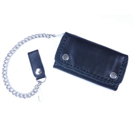 Westernwear-Shop - Biker & Trucker Wallet Classic Black Biker Trucker Leather Wallet with Chain, black, American