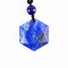 KETLIXS Lapis Lazuli Orgone Lazurite Star of David Hexagram Necklace,Amulet Pendant Gemstone Crystal Pendant Necklace for Men Women(Adjustable Chain)