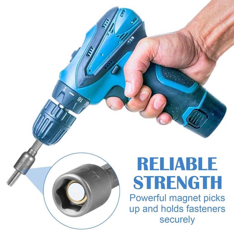 3 Pcs Magnetic Nut Setter Driver Drill Bit Set, 1/4"