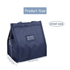 Rumyve Portable Lunch Box Bags,Simple Insulated Lunch Boxes,Leak-Proof Lunch Cooler Bags for School Work Trips(Dark Blue)
