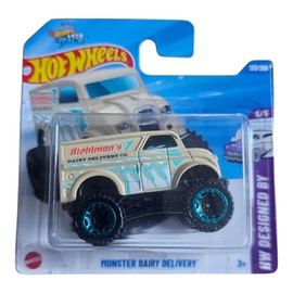 Hot Wheels Monster Dairy Delivery, HW Designed By Series 5/5, Die-Cast Vehicle, Grey