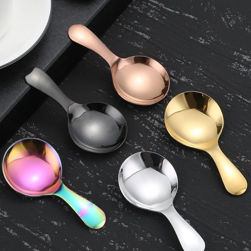 6 PCS Short Handle Spoons Tablespoon Measuring Spoons for Tea