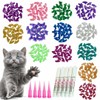 YMCCOOL 100pcs Cat Nail Caps Glitter Cat Claw Covers Kitten