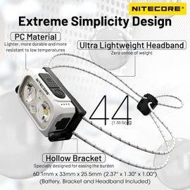 Nitecore NU21 360 lúmenes ultra ligero para exteriores con doble haz USB-C recargable para faros delanteros (negro)