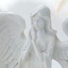 Prayer Angel Candlestick Pure White Wing Angel Prayer Statue for