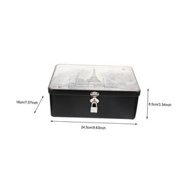 Ciieeo Retro Lockable Tinplate Jewelry Box Vintage Desktop Storage Container for Accessories Keepsakes and Collectibles Elegant and Easy to Clean Design
