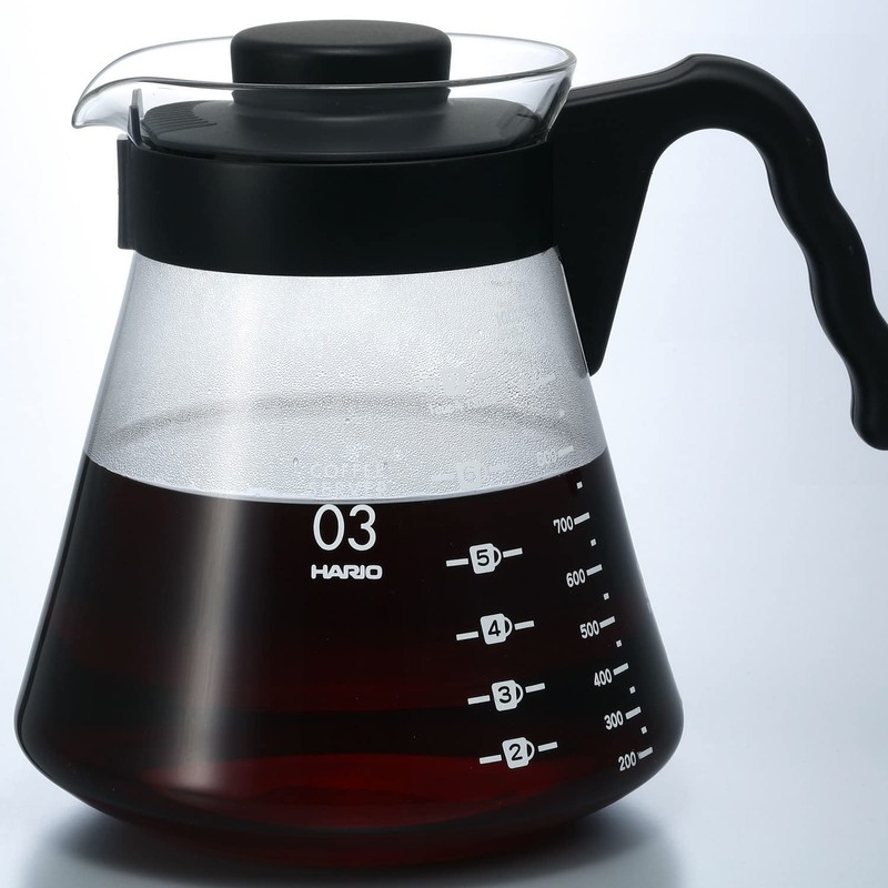 Hario V60 Glass Coffee Server, 1000ml, Black