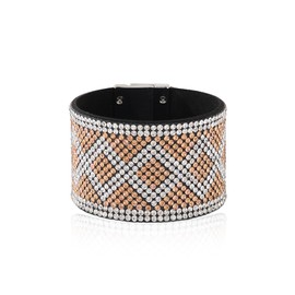 Long tiantian Bracelets for Women Trendy Boho Jewelry for Women Rhinestone Cuff Bangle Bracelets for Women Boho Leather Wrap Bracelets Christmas Gifts Stocking Stuffers