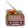 Retro Radio Flowerpot Resin Planter Decorative Vase for Home Office