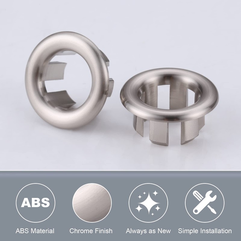 Sink Overflow Ring Brushed Nickel: ARCORA 2 Pack Bathroom Kitchen