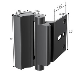 Door Reinforcement Lock Withstands 800lbs of Force - Black Extra Door Lock with 8 Screws Prevents Unauthorized Entry,Add a Door Security Lock for Home Safety & Privacy