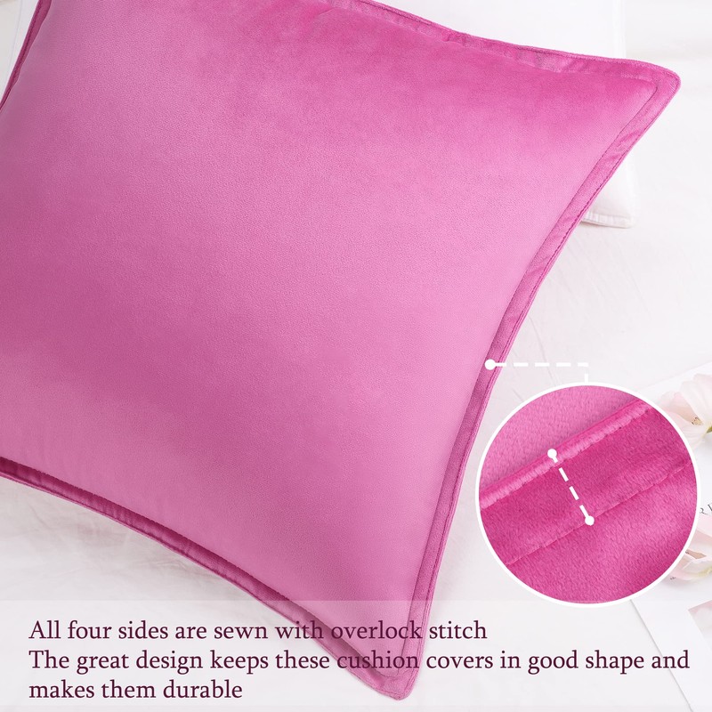 PiccoCasa Decorative Velvet Throw Pillow Cover 1PC, Square Solid Soft