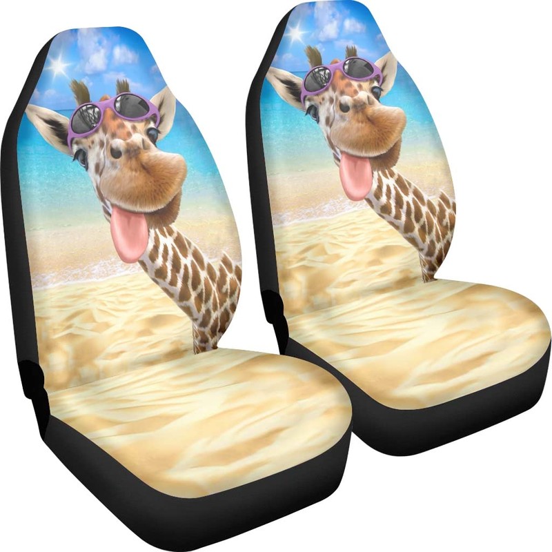 chaqlin Funny Giraffe Car Seat Cover Universal Fit Car Truck