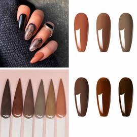 GZMAYUEN Braun Gel Nagellack 6 Farben Farbgel für Gelnägel Herbst Braun UV Schellack Nagellack Braun UV Gel Lack Braun Gel Nail Polish 10ML