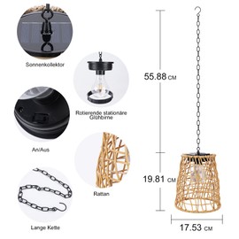 Solar Lantern for Outdoors, Solar Lanterns for Outdoors, Bright Solar Lights for Outdoor Hanging, Solar Decoration for Outdoor Garden, Lantern Solar for Patios, Balcony, Patio, Garden Decoration