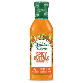 Walden Farms Spicy Buffalo Vinaigrette – Calorie-Free, Low Carb, Keto-Friendly, Vegan, Sugar-Free Dressing with Bold Buffalo Spice – 12 oz Bottle