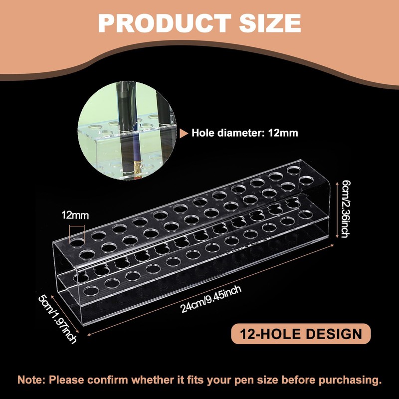 sourcing map Plastic Pen Holder, 24-Slot Acrylic Pen Display Stand