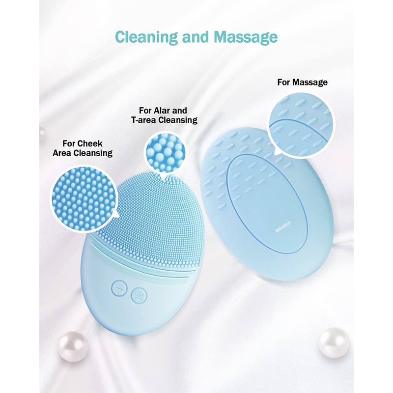 EZBASICS Facial Cleansing Brush, Waterproof Sonic Vibrating Face Brush for