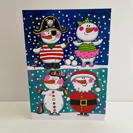 Rachel Ellen Advent Calendar Christmas Card - Snowmen Dressing Up