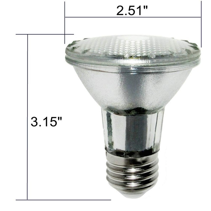 8W PAR20 LED Warm White 3000K Dimmable,Range Hood Light Bulbs,Indoor/Outdoor,Glass