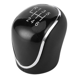 Kuuleyn Shift knob, plastic and leather, black, 6-speed, great hand feeling, car gear shift knob, handball lever, accessories, suitable for C-MAX/Focus/Grand C/Kuga