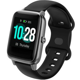 NewJourney Unisex 19mm Black Silicone Smart Watch Band, Compatible with ID205L, ID205U, ID205S, ID205G, ID216 Veryfitpro Smartwatches