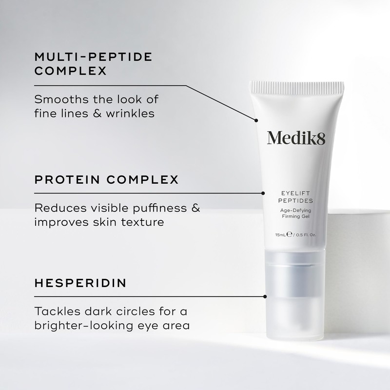 Medik8 Eyelift Peptide - Alterswidriges Straffungsgel - Reduziert Augenringe und