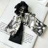 3 Pcs Spring Women's Silk Satin Hair Scarf with Ribbon,